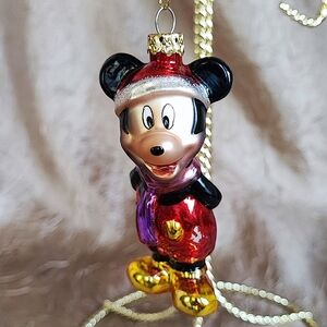 Mickey Mouse Blown Mercury Glass Disney Christmas Ornament